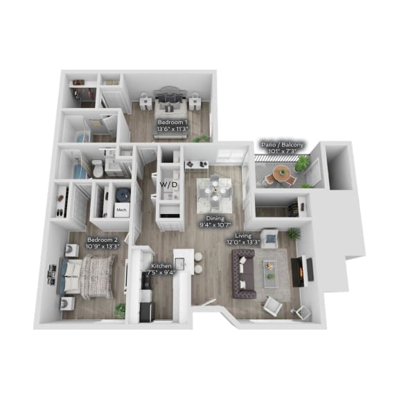 Floor Plans of Riverbend Apartments in Indianapolis, IN
